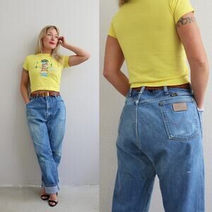 1980's Vintage Distressed Wranglers Women's LG XL XXL Men's LG ~ 36" 37" Waist